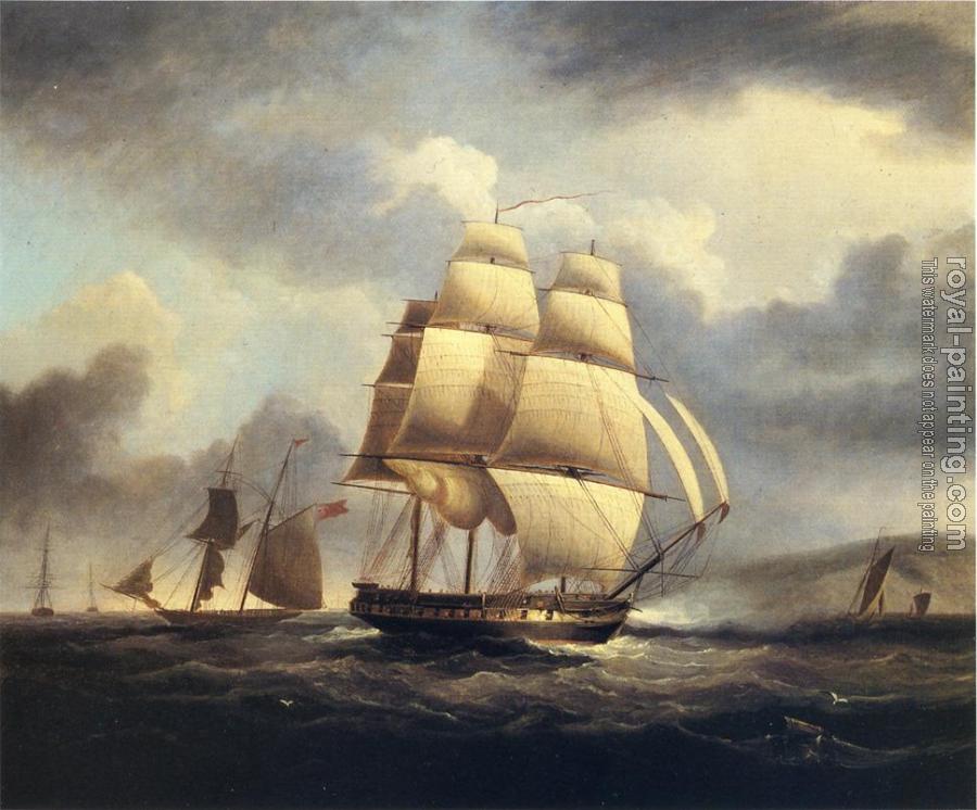 James E Buttersworth : Frigate on the Thames